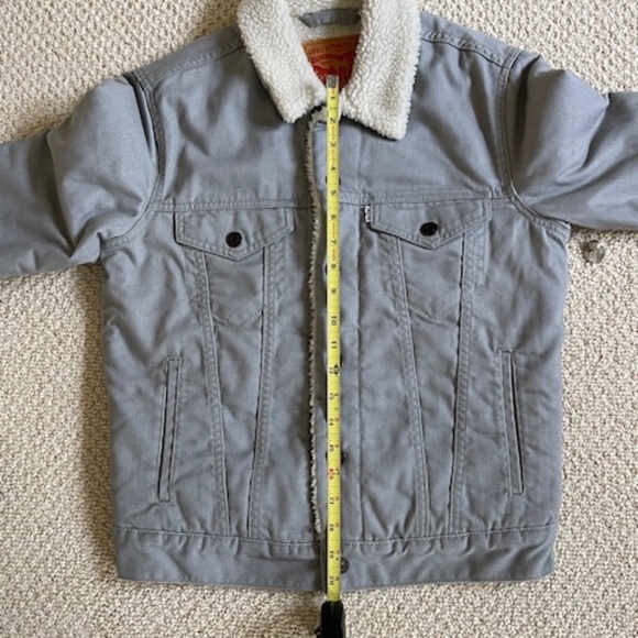 Grey Levis Sherpa Jacket--Light Grey--Size XS--New w/o Tags - Picture 4 of 16